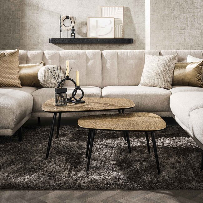WoonStijl Salontafel set van 2 XXL metallic