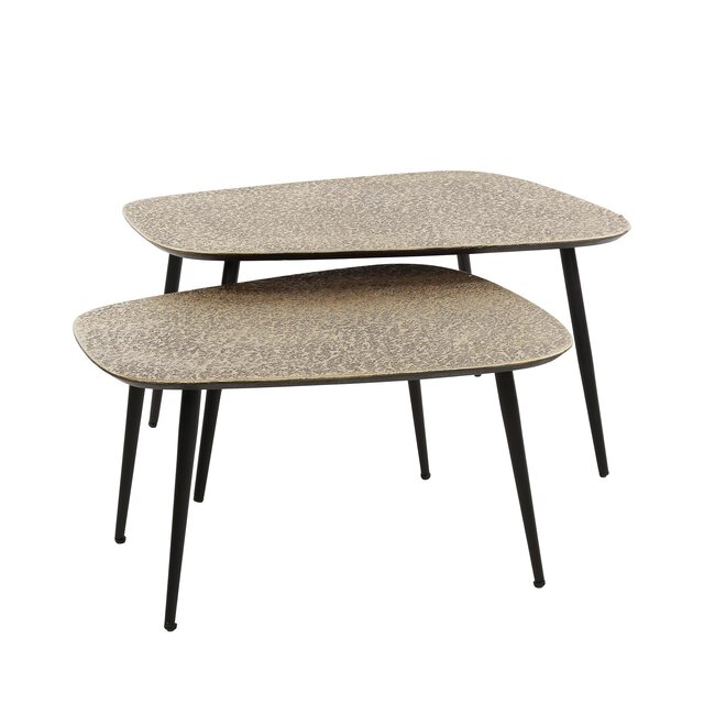 WoonStijl Salontafel set van 2 XXL metallic