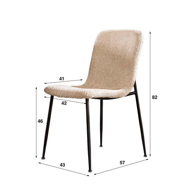 WoonStijl Stoel Tube support - boucle zand