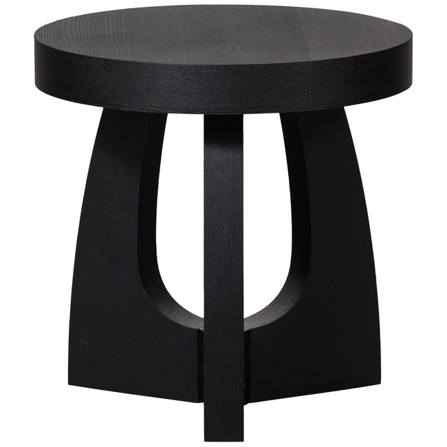 Woood Tala bijzettafel mdf fineer zwart ø45cm