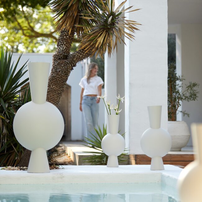 Light en Living Vaas deco 37,5x22x81 cm KAVANDU crème