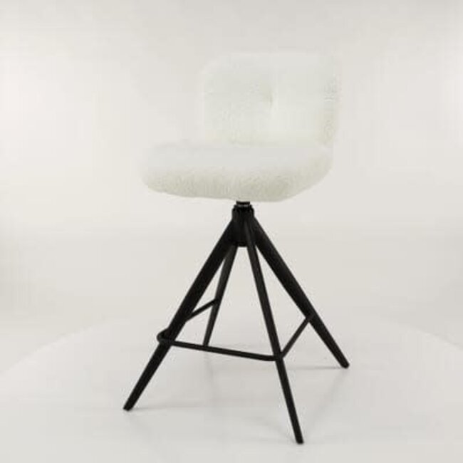WoonStijl Barstoel Comfort draaibaar Boucle Wit