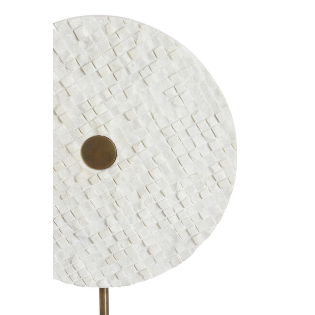 Light en Living Ornament op voet 35x12x50 cm YVO marmer wit+antiek brons