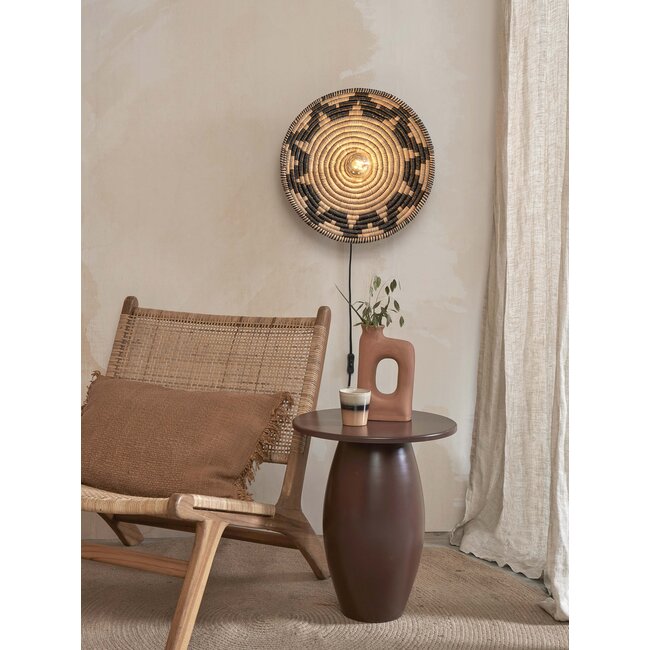 Good&Mojo Wandlamp Andros dia. 45cm zwart/naturel