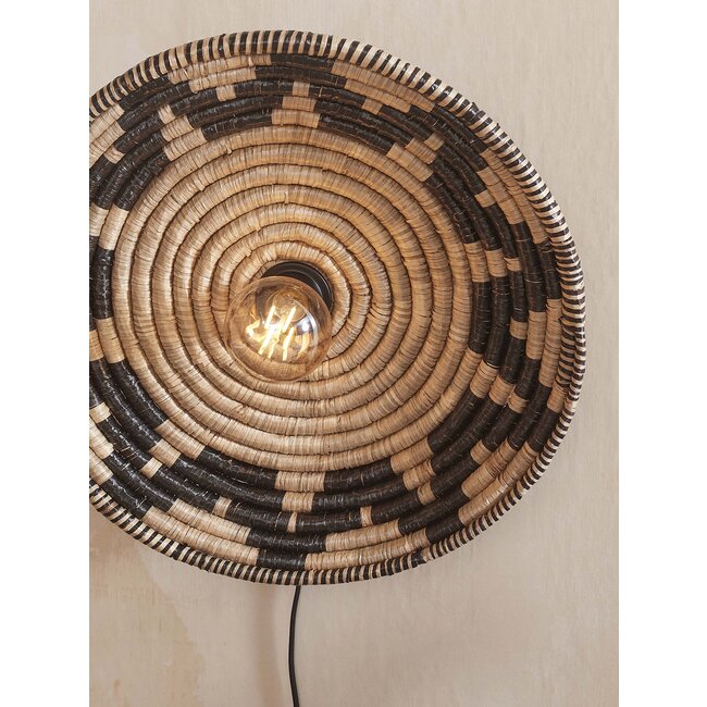 Good&Mojo Wandlamp Andros dia. 45cm zwart/naturel