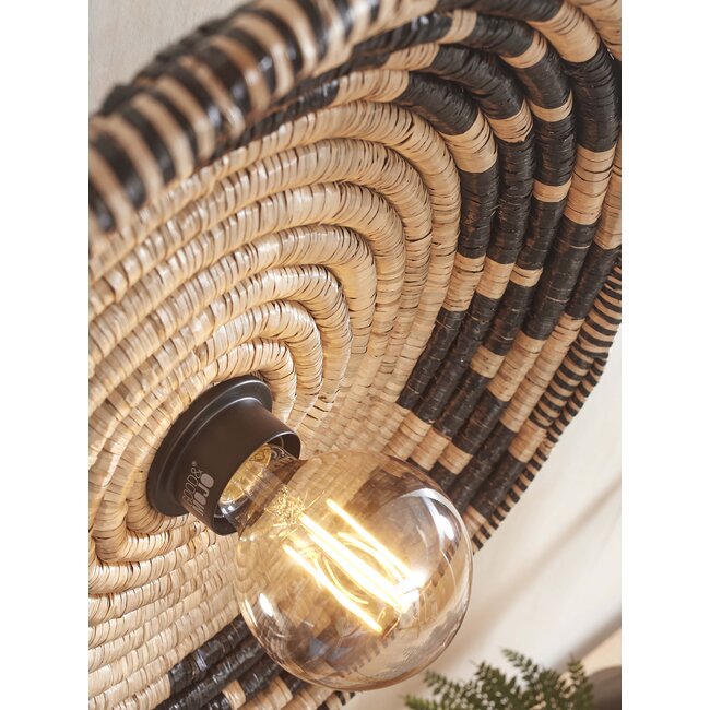 Good&Mojo Wandlamp Andros dia. 45cm zwart/naturel