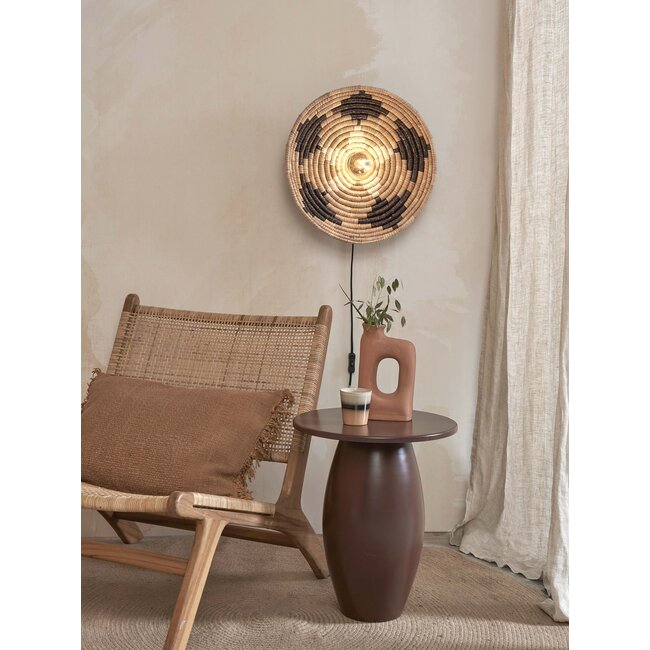 Good&Mojo Wandlamp Andros dia. 45cm zwart/naturel/wit
