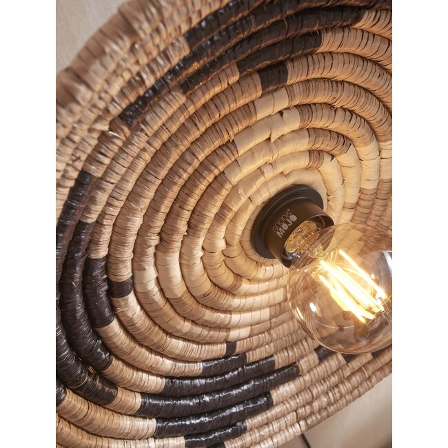 Good&Mojo Wandlamp Andros dia. 45cm zwart/naturel/wit