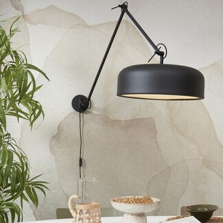 it's about RoMi Wandlamp ijzer Marseille zwart