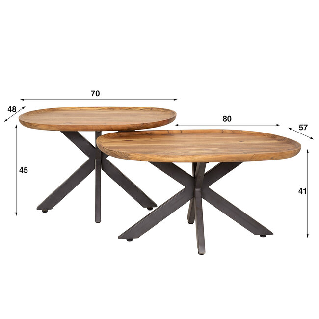 WoonStijl Salontafel set van 2 spider