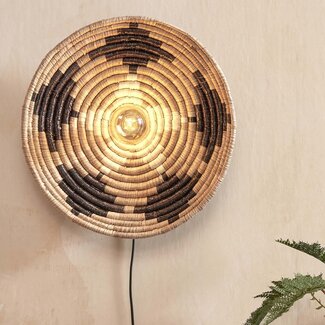 Good&Mojo Wandlamp Andros dia. 45cm zwart/naturel/wit