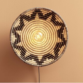 Good&Mojo Wandlamp Andros dia. 45cm zwart/naturel