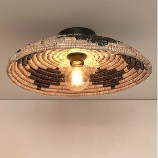 Good&Mojo Plafonniere Andros dia. 45cm zwart/naturel/wit