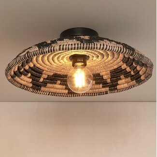 Good&Mojo Plafonniere Andros dia. 45cm zwart/naturel