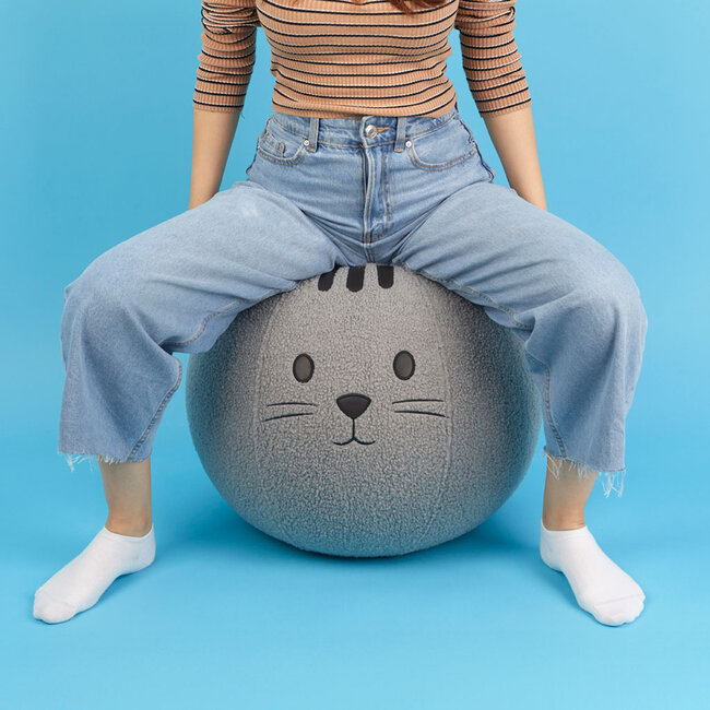 Balvi Poef Kitty grijs polyester