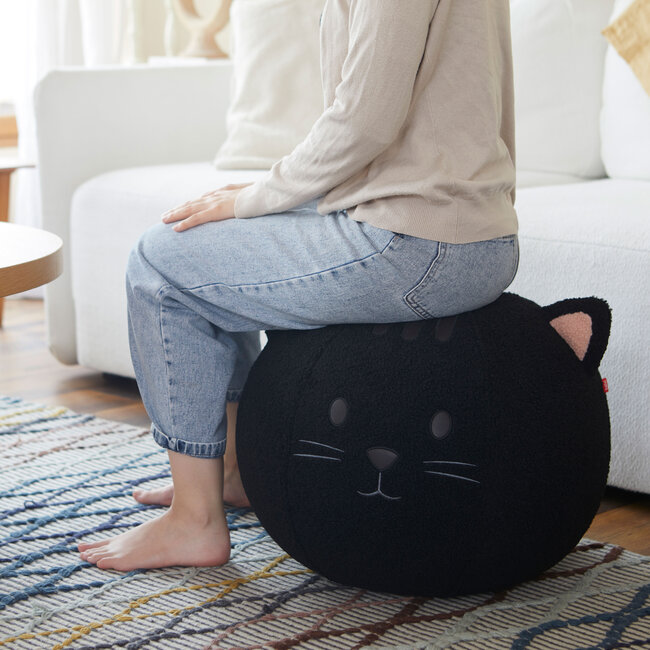 Balvi Poef Kitty zwart polyester