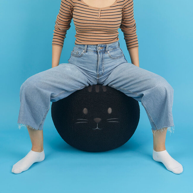 Balvi Poef Kitty zwart polyester