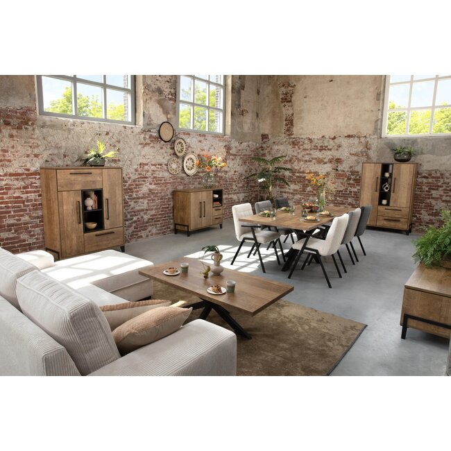 WoonMax Tv meubel Maldini Old teak - 2 deuren en 1 lade