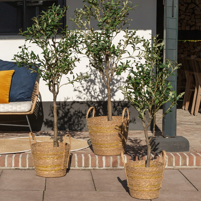 Countryfield Kunstplant Olea olijfboom L groen - 120 cm hoog