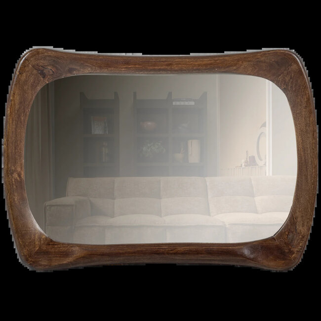 Woood Glittering spiegel met houten frame walnoot