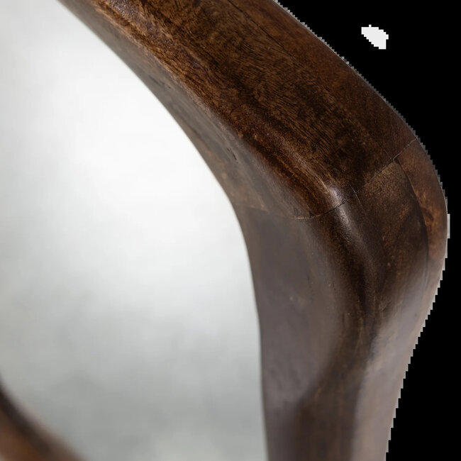 Woood Glittering spiegel met houten frame walnoot