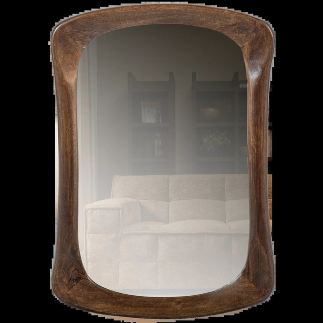 Woood Glittering spiegel met houten frame walnoot