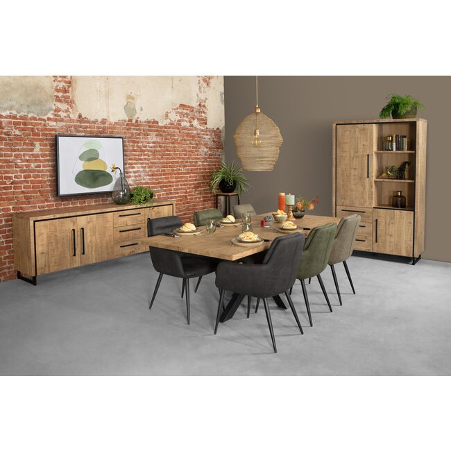 WoonMax Rimini Wandkast 1 deur en 2 lades Lamulux mango