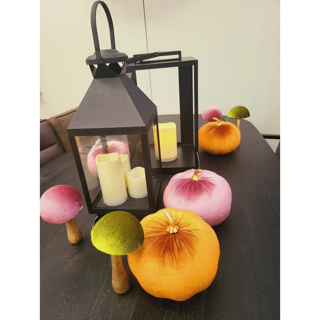 Countryfield Lantaarn met 3xLED kaars Toulon zwart / wit