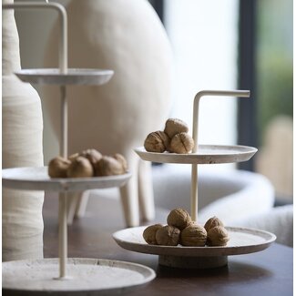 Light en Living Etagere 2 laags Caglio travertine sand+creme