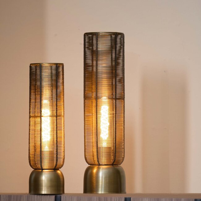 Light en Living Tafellamp Lezuza antiek brons - 2 maten