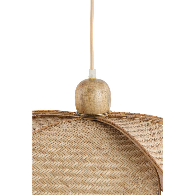 Light en Living Hanglamp Ø48x29 cm LAVRIO webbing naturel+hout