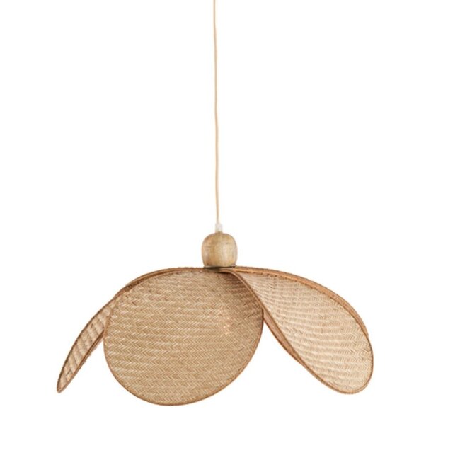 Light en Living Hanglamp Ø48x29 cm LAVRIO webbing naturel+hout