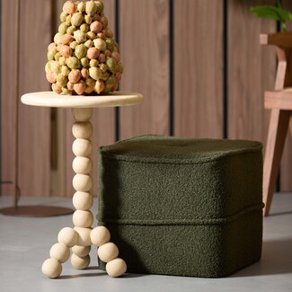 Light en Living Poef 40x40x35 cm KIKI teddy - diverse kleuren