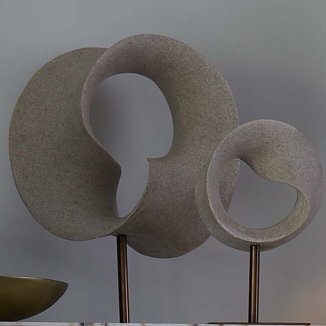 Light en Living Ornament op voet 20x10x30 cm TUZLA taupe+donker brons