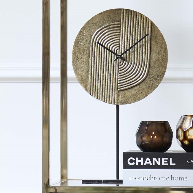 Light en Living Klok op voet 26x7x40 cm GWENNA antieke brons