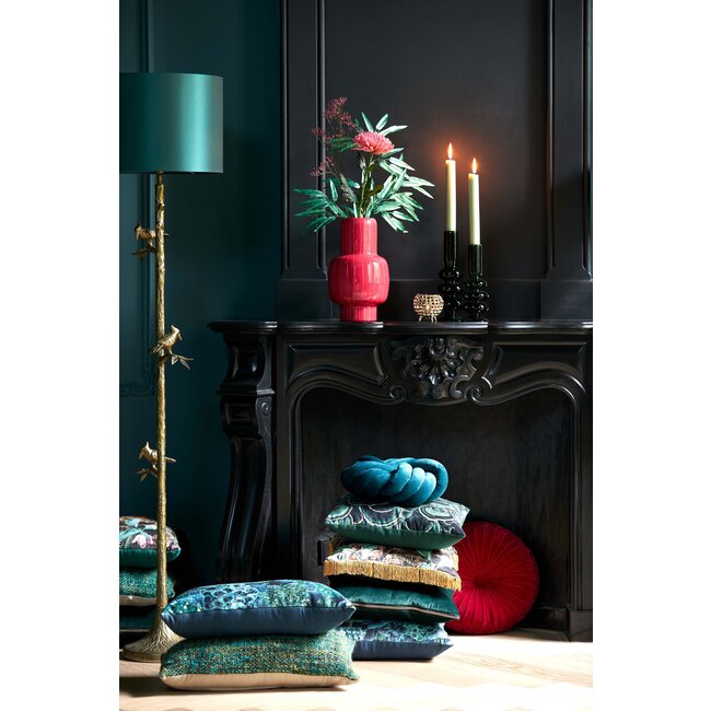 Light en Living Kussen 33x33 cm KNOT velvet petrol