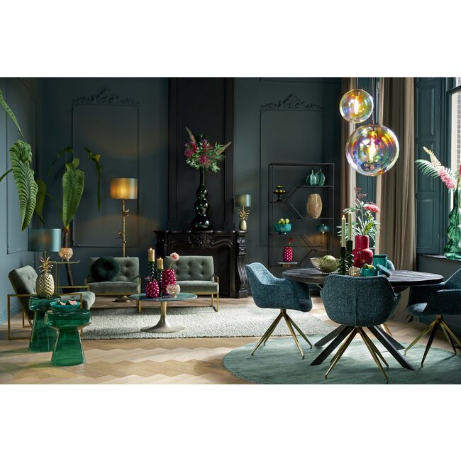 Light en Living Hanglamp MEDINA glas  rainbow+zwart - 3 afmetingen