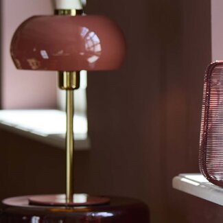 Light en Living Tafellamp Ø22x34 cm SURIN glans koraal+goud Light en Living Tafellamp Ø22x34 cm SURIN glans koraal+goud