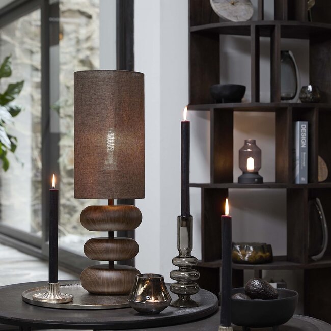 Light en Living Tafellamp Ø22x67,5 cm DANIALO houtprint bruin