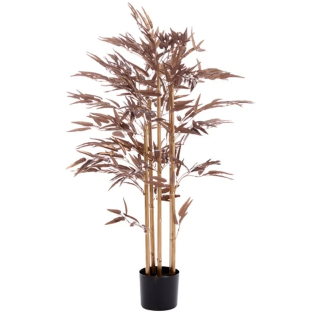 Light en Living Ornament in pot 120x70x120 cm BAMBOO metallic donker brons