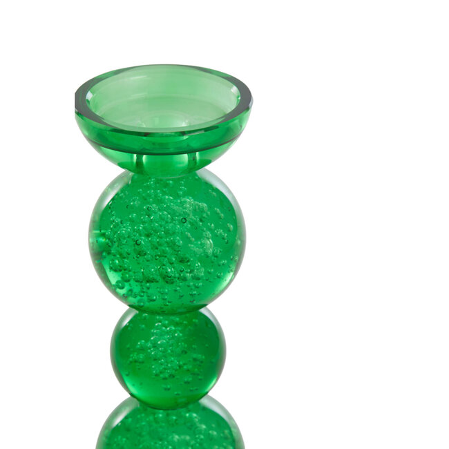Light en Living Kaarsenhouder Ø9,5x34 cm ITINGA glas bubbel groen