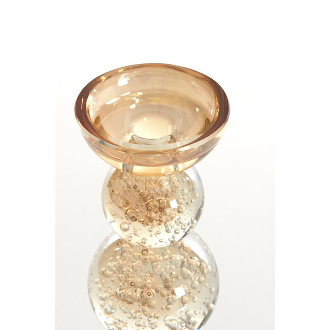 Light en Living Kaarsenhouder Ø9,5x34 cm ITINGA glas  bubbel amber