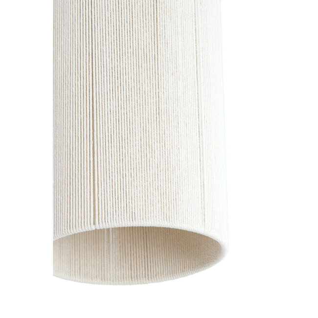 Light en Living Hanglamp 3L 90x22x32 cm DANIA hout print d bruin+touw crème