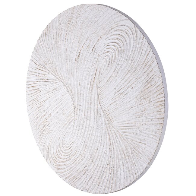 PTMD Wandornament Wiktor Wit MDF rond swirl carved S