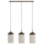 Light en Living Hanglamp 3L 90x22x32 cm DANIA hout print d bruin+touw crème