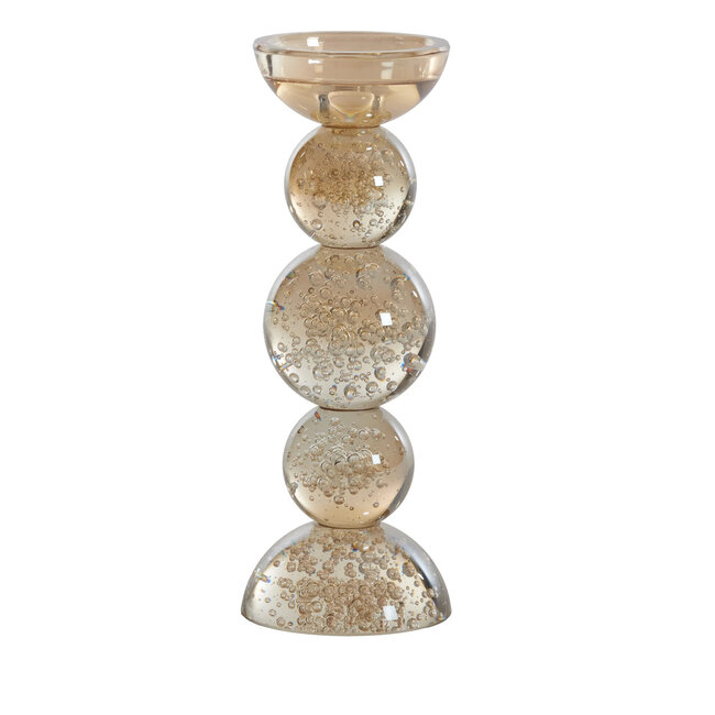 Light en Living Kaarsenhouder Ø10x26,5 cm ITINGA glas  bubbel amber