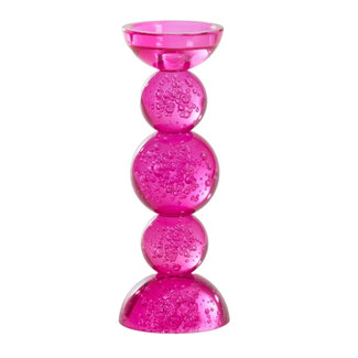 Light & Living Kaarsenhouder Ø10x26,5 cm ITINGA glas bubbel roze