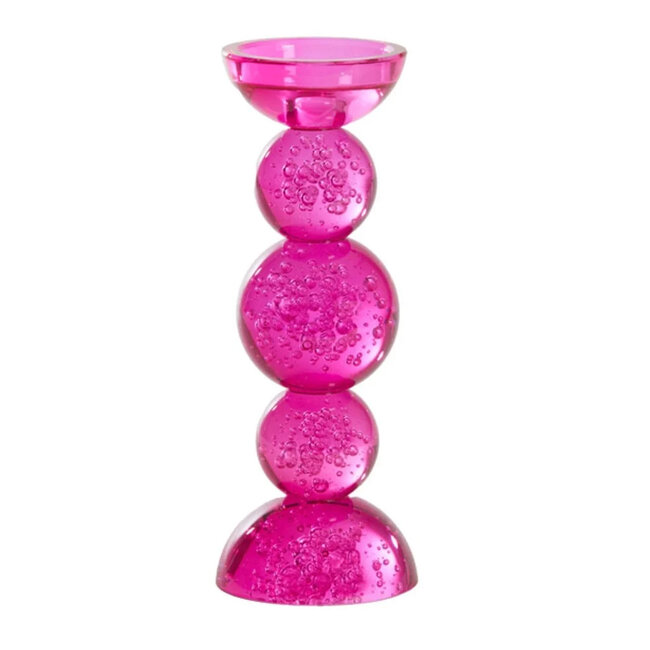 Light & Living Kaarsenhouder Ø10x26,5 cm ITINGA glas bubbel roze