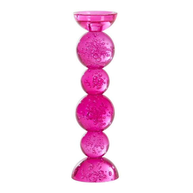 Light & Living Kaarsenhouder Ø9,5x34 cm ITINGA glas bubbel roze