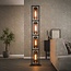 WoonStijl Vloerlamp 4L tower smoke glas-geperforeerd staal